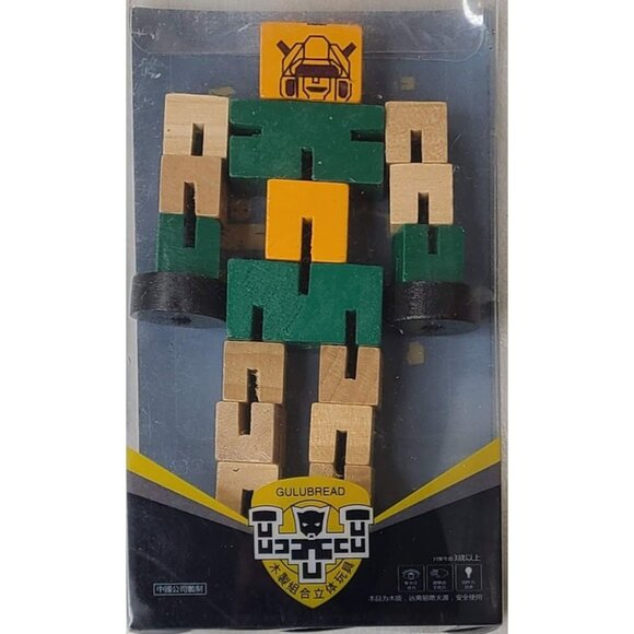 Wooden Transforming Robot Fidget Toy NIP Twist and Lock - Picture 1 of 9